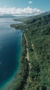 Aerial Shot of a Beautiful Seashore Village in the Philippines Royalty Free Stock Photo