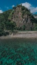 Aerial Shot of a Beautiful Seashore Village in the Philippines Royalty Free Stock Photo