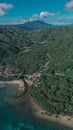 Aerial Shot of a Beautiful Seashore Village in the Philippines