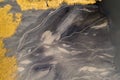 aerial shot of black coal mud settling pond, karvina czech Royalty Free Stock Photo