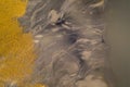 aerial shot of black coal mud settling pond, karvina czech Royalty Free Stock Photo