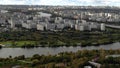 Aerial shot of Brateevo district in the south-eastern part of Moscow, Russia Royalty Free Stock Photo