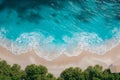 Aerial View of Tropical Beach and Waves. Royalty Free Stock Photo