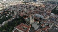 Aerial shot of the cemetary Mirogoj in Zagreb, Croatia