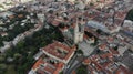 Aerial shot of the cemetary Mirogoj in Zagreb, Croatia