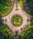 Aerial shot of a circle road Royalty Free Stock Photo