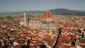 Aerial shot of the city of Florence involving the Cathedral or Cattedrale di Santa Maria del Fiore, Italy Royalty Free Stock Photo