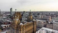 drone view of Liverpool city - Albert dock - Royal Liver Building Royalty Free Stock Photo