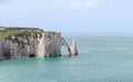 Aerial shot of the Cliffs of Etretat, Normandy, France Royalty Free Stock Photo