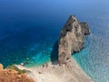 Aerial shot of the cliffs on the Zakynthos island, Greece - paradise on earth Royalty Free Stock Photo