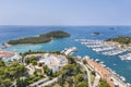 An aerial shot of coastal city Vrsar, Istria, Croatia Royalty Free Stock Photo