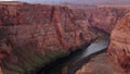 Aerial shot of the Colorado River flowing through the Grand Canyon In Arizona, USA Royalty Free Stock Photo