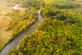 Colorful autumn forest and small river landscape Royalty Free Stock Photo