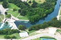 Aerial shot of Comal River in Texas