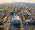 Aerial shot of the Concertgebouw in Amsterdam, Netherlands