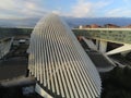 Aerial shot of Congress Palace of Calatrava in Oviedo, Spain