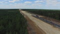 Aerial Shot Construction Of A New Highway