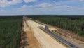 Aerial Shot Construction Of A New Highway