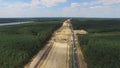 Aerial Shot Construction Of A New Highway