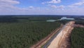 Aerial Shot Construction Of A New Highway