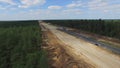 Aerial Shot Construction Of A New Highway