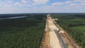 Aerial Shot Construction Of A New Highway