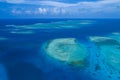 aerial shot of coral atoll in Japan Royalty Free Stock Photo