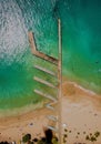 Aerial shot of the Crash Boat Beach in Aguadilla, Puerto Rico. Royalty Free Stock Photo