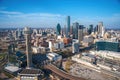 Aerial shot of the Downtown Dallas skyline from the perspective of Reunion Tower Royalty Free Stock Photo