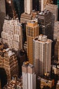 Aerial shot of downtown New York skyscrapers Royalty Free Stock Photo