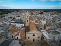 Aerial Shot with Drone of the Church of the Nativity in the Town of Noci, Near bari, in the South of Italy Royalty Free Stock Photo