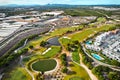 Aerial shot, drone point of view of Lo Romero Golf