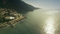 Beautiful Oludeniz seafront hotels and villas, Turkey. Aerial view