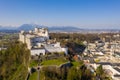 Aerial shot of the Fortress Hohensalzburg in Salzburg, Austria Royalty Free Stock Photo