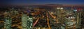 Aerial shot of Frankfurt. High resolution aerial panoramic view of Frankfurt am Main, Germany at dusk. beautiful sunset over the Royalty Free Stock Photo