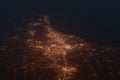 Aerial shot of Gdansk (Poland) at night, view from south.