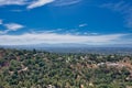 Aerial shot of the Griffith Park located in Los Angles, California during daylight