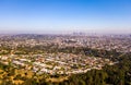Aerial shot of Griffith Park in Los Angeles, USA