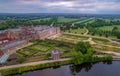 Aerial shot of Hampton Court Palace Royalty Free Stock Photo