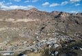 Aerial shot, historic mining town, Oatman Arizona