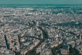 Aerial shot of historic Paris with modern high rise buildings and exceptional ancient architecture Royalty Free Stock Photo