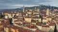 Aerial shot of historic part of Bergamo. Italy Royalty Free Stock Photo