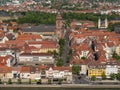 Aerial shot of the historical city Wurzberg, Germany