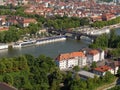 Aerial shot of the historical town Wurzberg, Germany