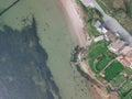 Aerial shot of the houses in the Sandsfoot Beach, Weymouth, Dorset, UK Royalty Free Stock Photo