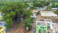 Aerial shot of the Indian village of Podarallapalli. Royalty Free Stock Photo