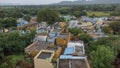 Aerial shot of the Indian village of Podarallapalli. Royalty Free Stock Photo