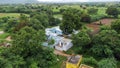 Aerial shot of the Indian village of Podarallapalli. Royalty Free Stock Photo