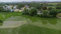 Aerial shot of the Indian village of Podarallapalli. Royalty Free Stock Photo