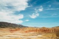 Aerial shot of the John Day Fossil Beds National Monument in Oregon, USA Royalty Free Stock Photo